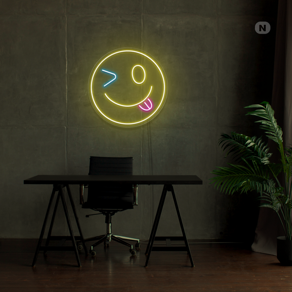 Neon Schild  Smiley