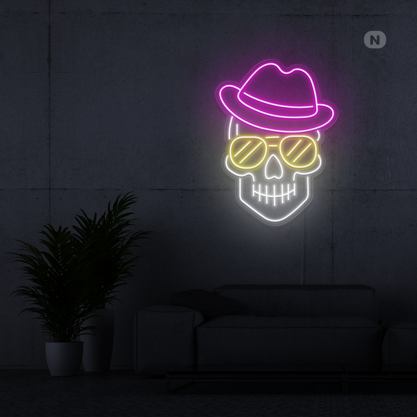 Neon Schild Skull