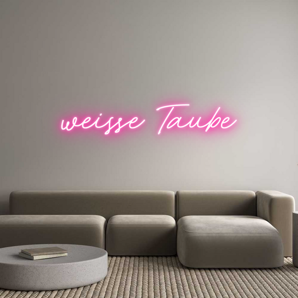 Individuelles Neon: weisse Taube