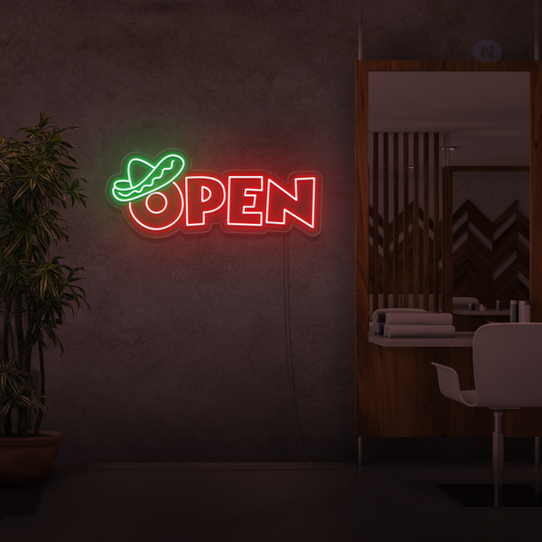 Neon Schild Open