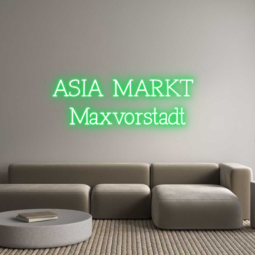 Individuelles Neon: ASIA MARKT 
...