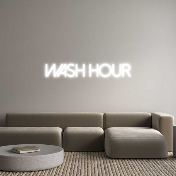 Individuelles Neon: WASH HOUR