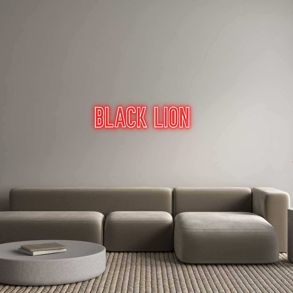 Individuelles Neon: Black Lion