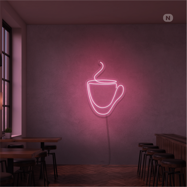 Neon Schild Kaffeebecher