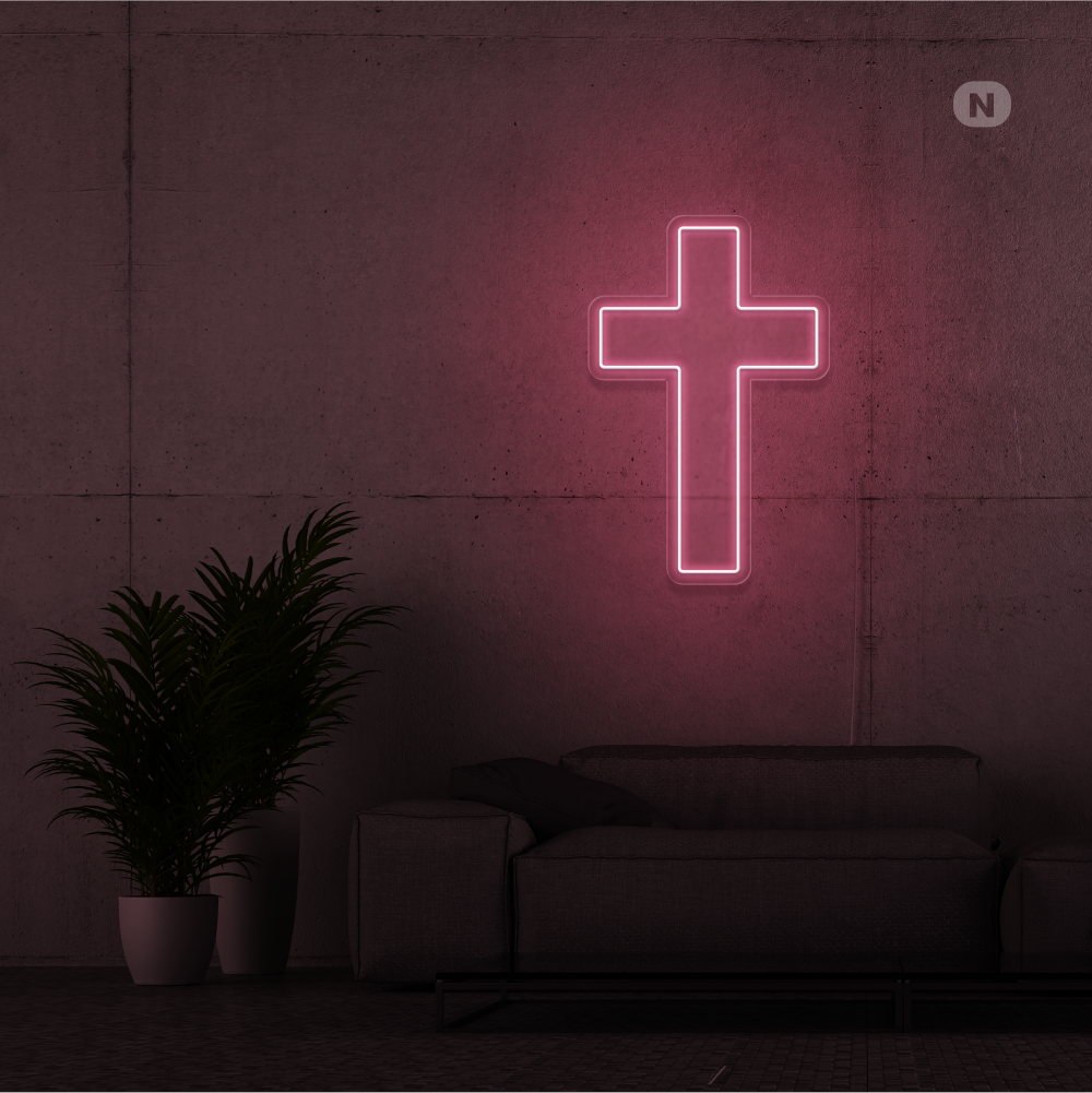 Neon Schild Kreuz