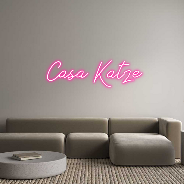 Individuelles Neon:  Casa Katze