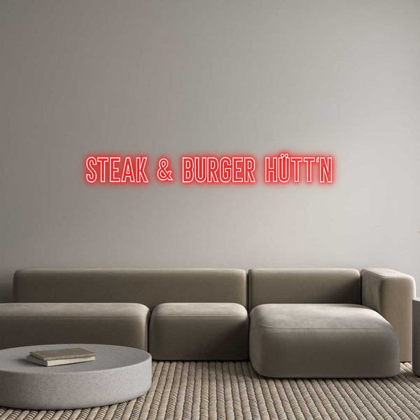 Individuelles Neon: STEAK & BURGE...