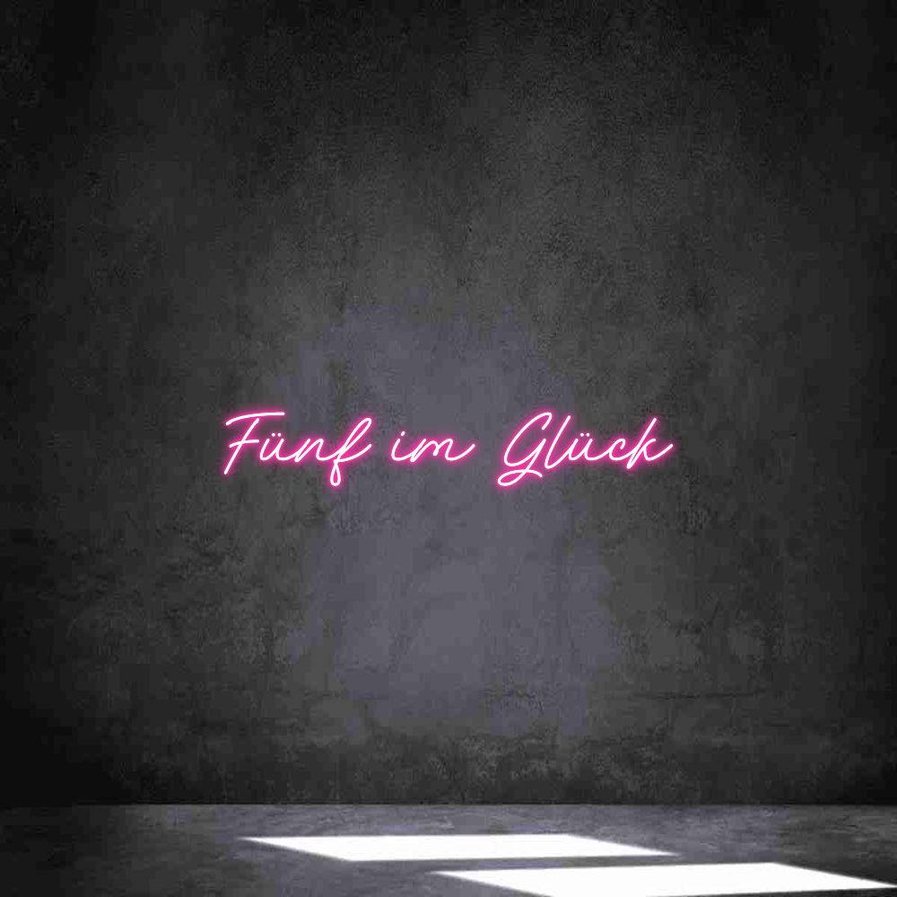 Individuelles Neon: Fünf im Glück