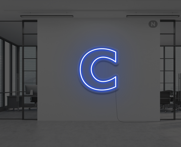 neon-buchstabe-c-blau