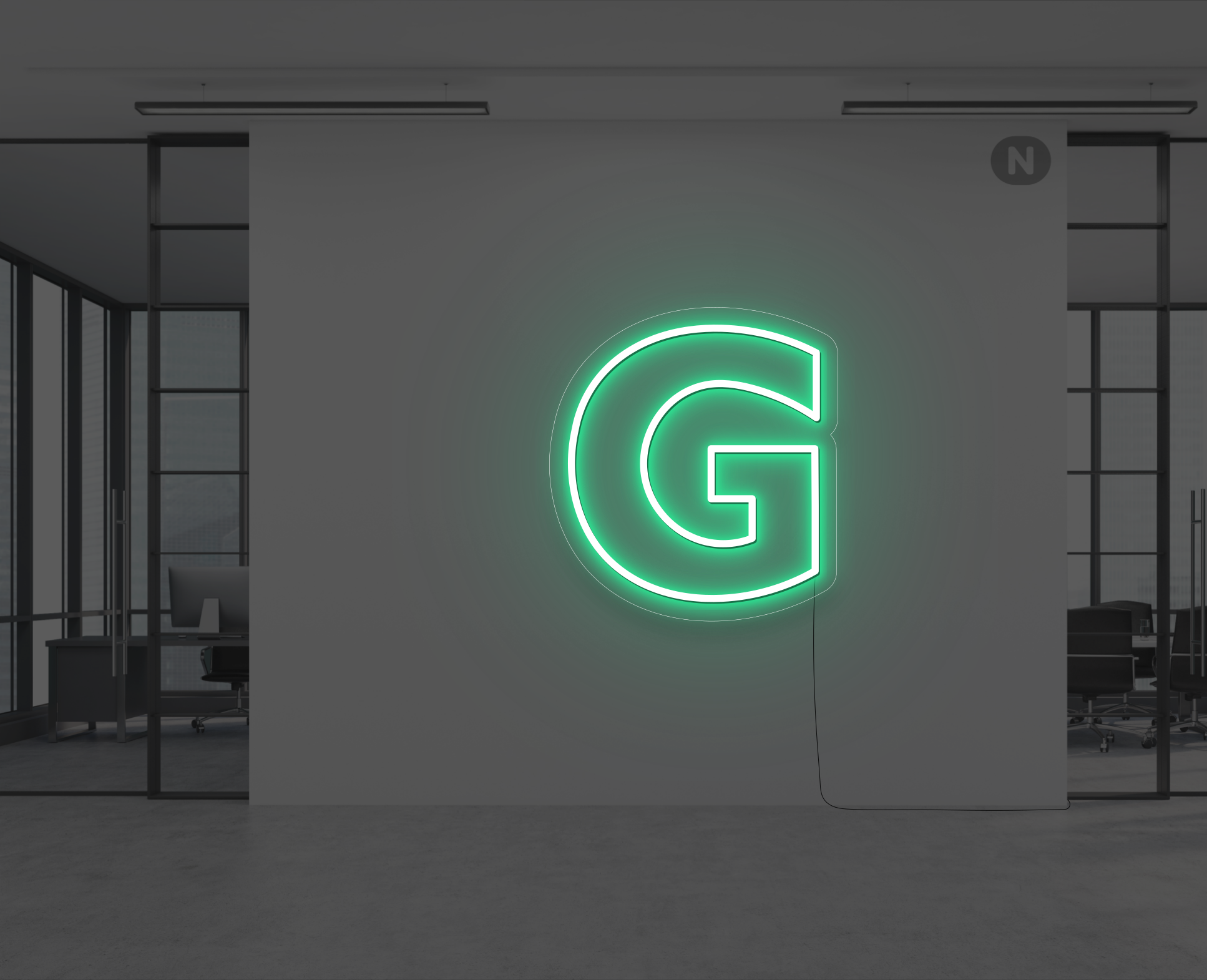 neon-buchstabe-g-grun