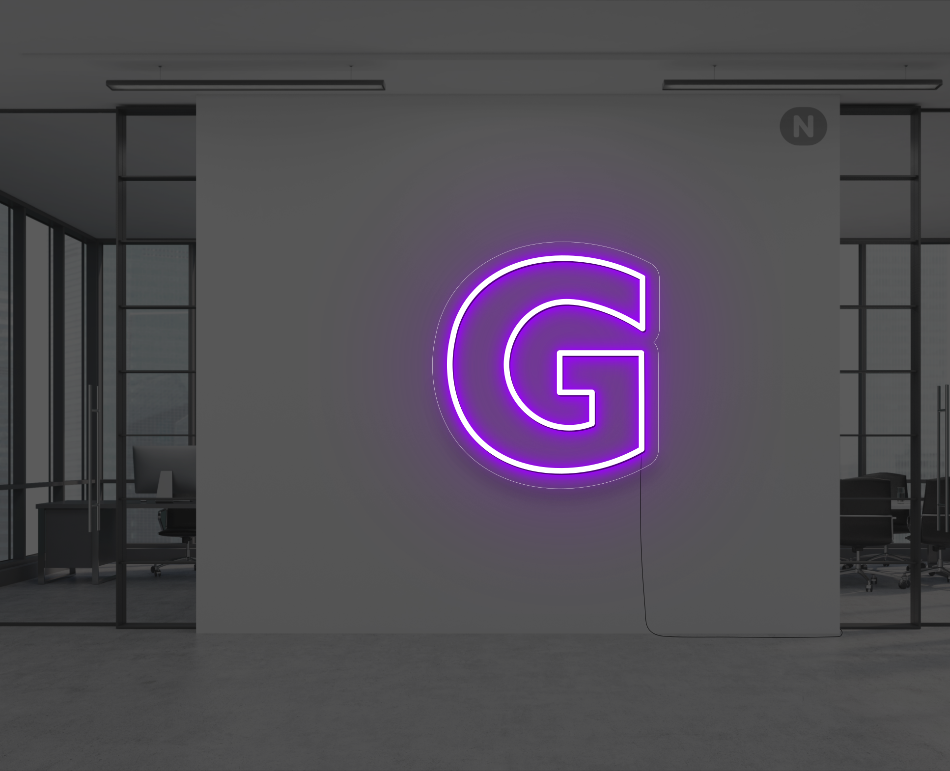 neon-buchstabe-g-lila