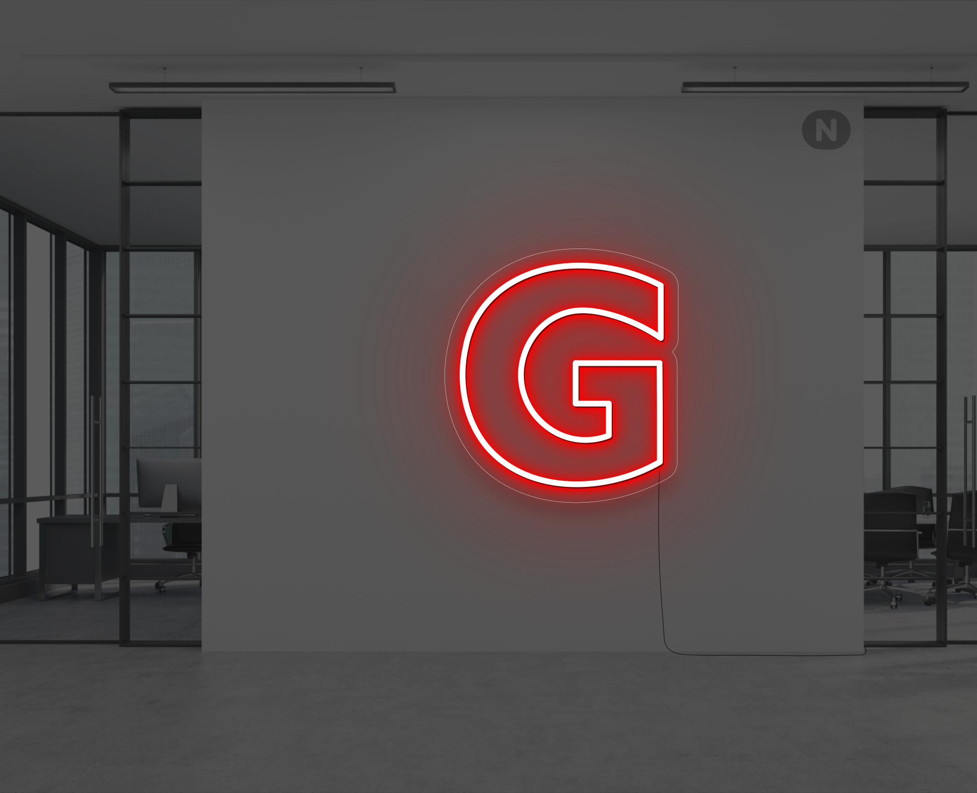 neon-buchstabe-g-rot