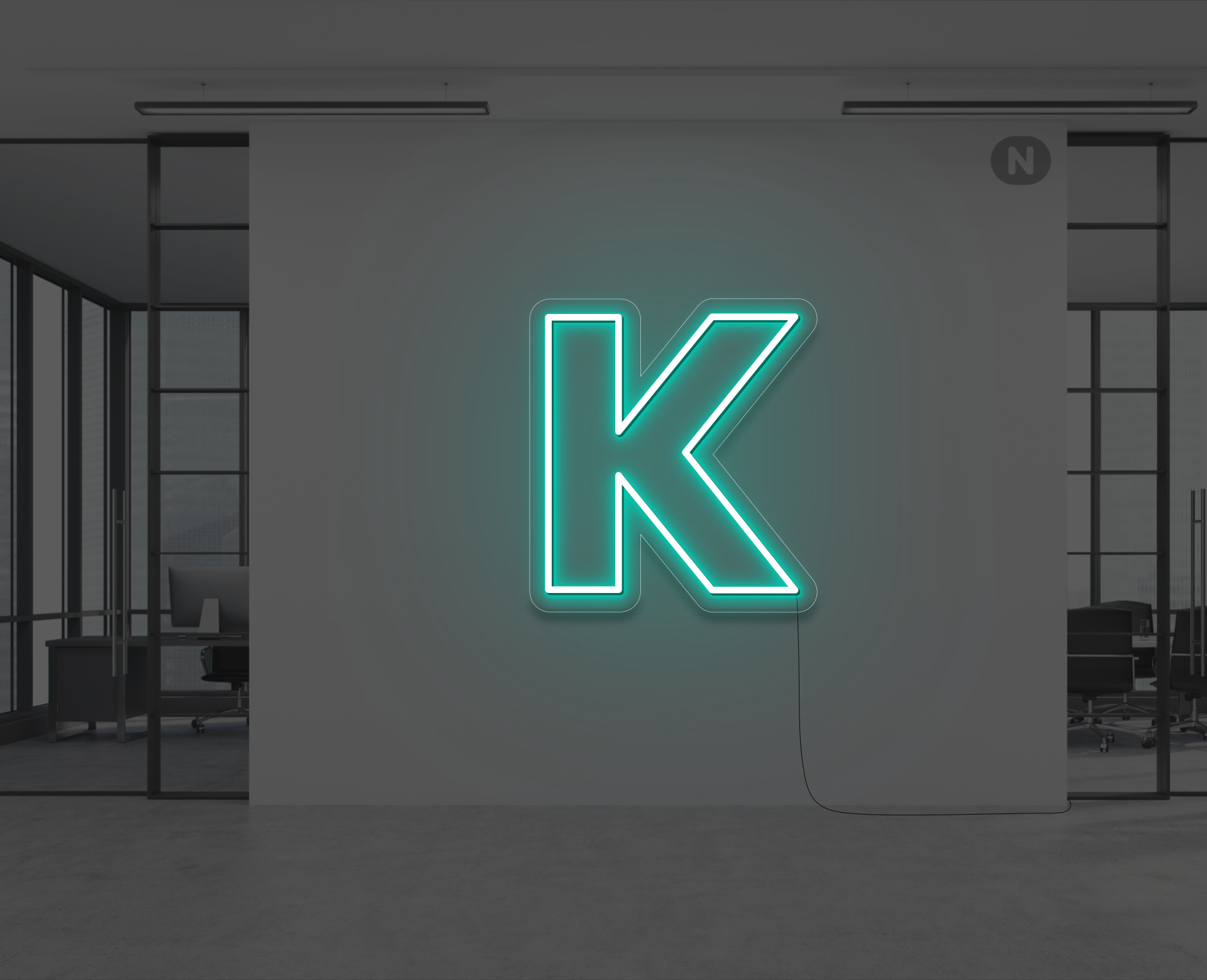 neon-buchstabe-k-turkis