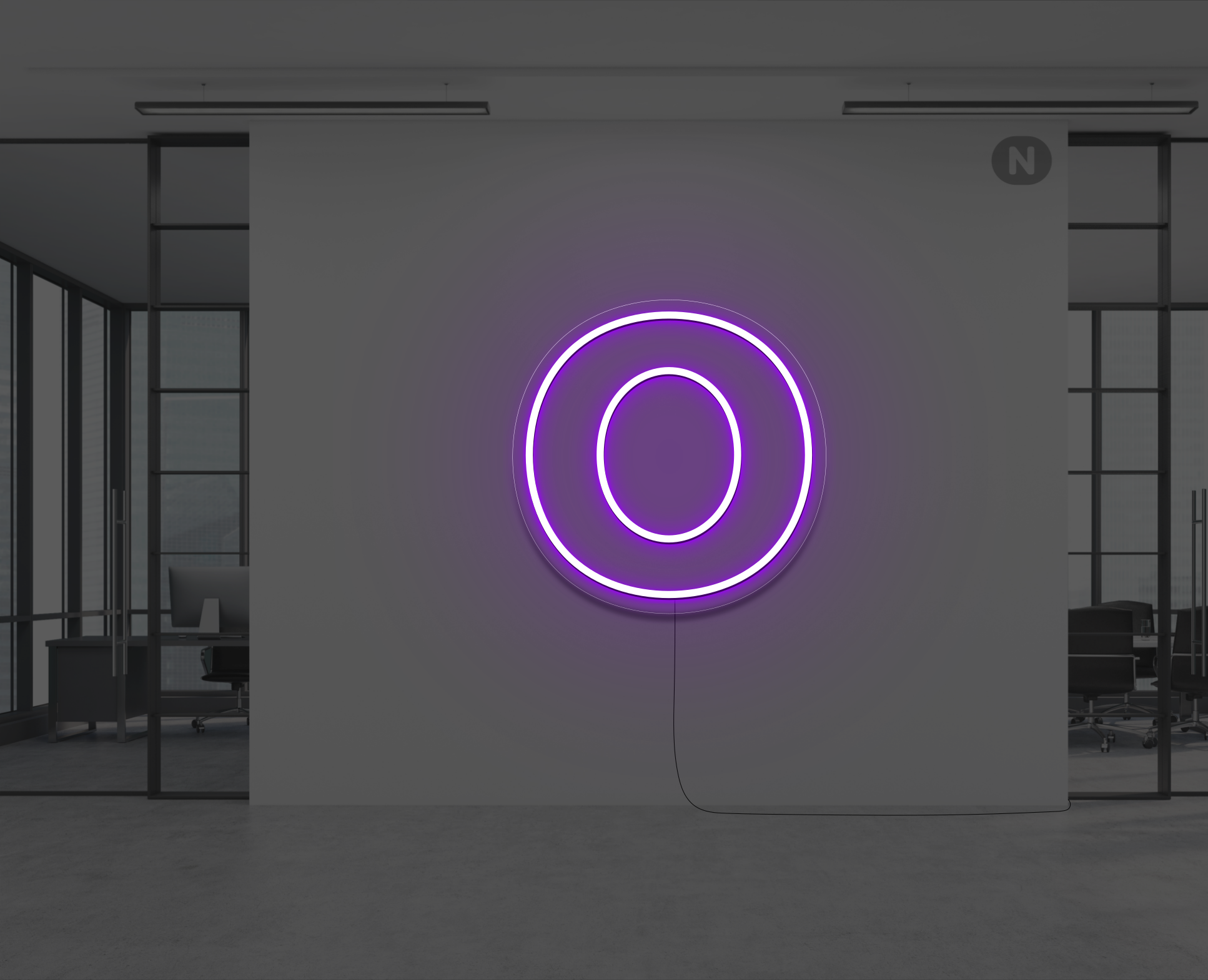 neon-buchstabe-o-lila