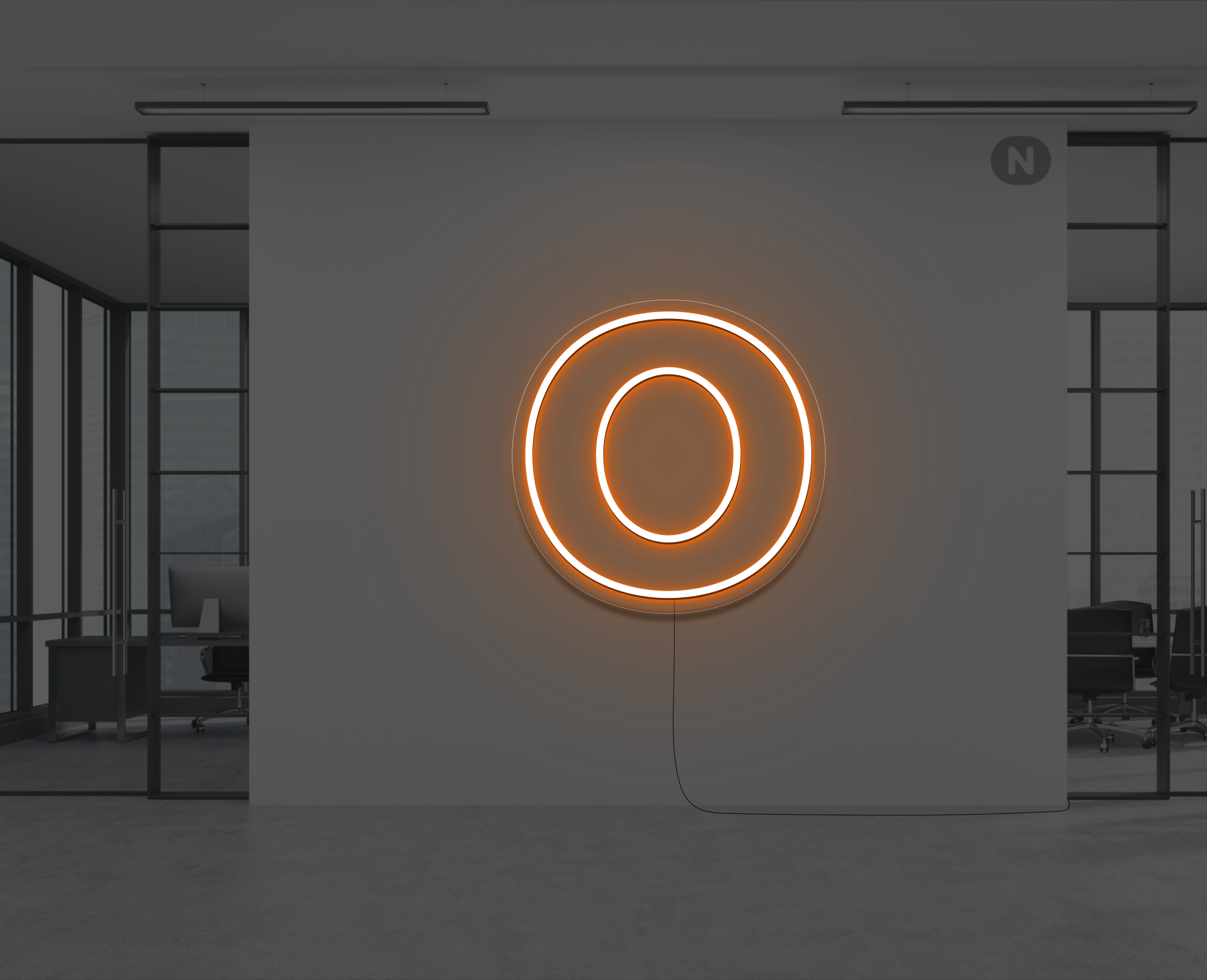 neon-buchstabe-o-orange