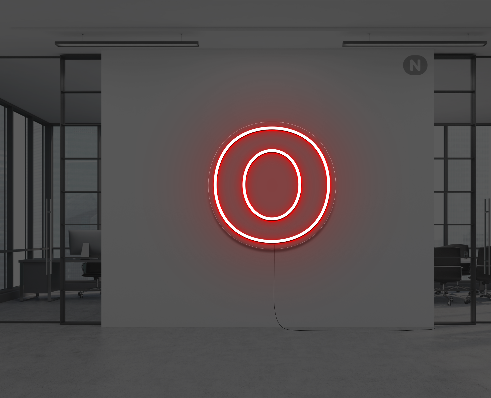 neon-buchstabe-o-rot