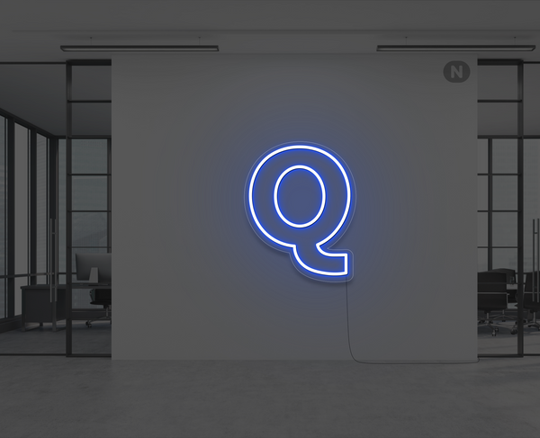 neon-buchstabe-q-blau