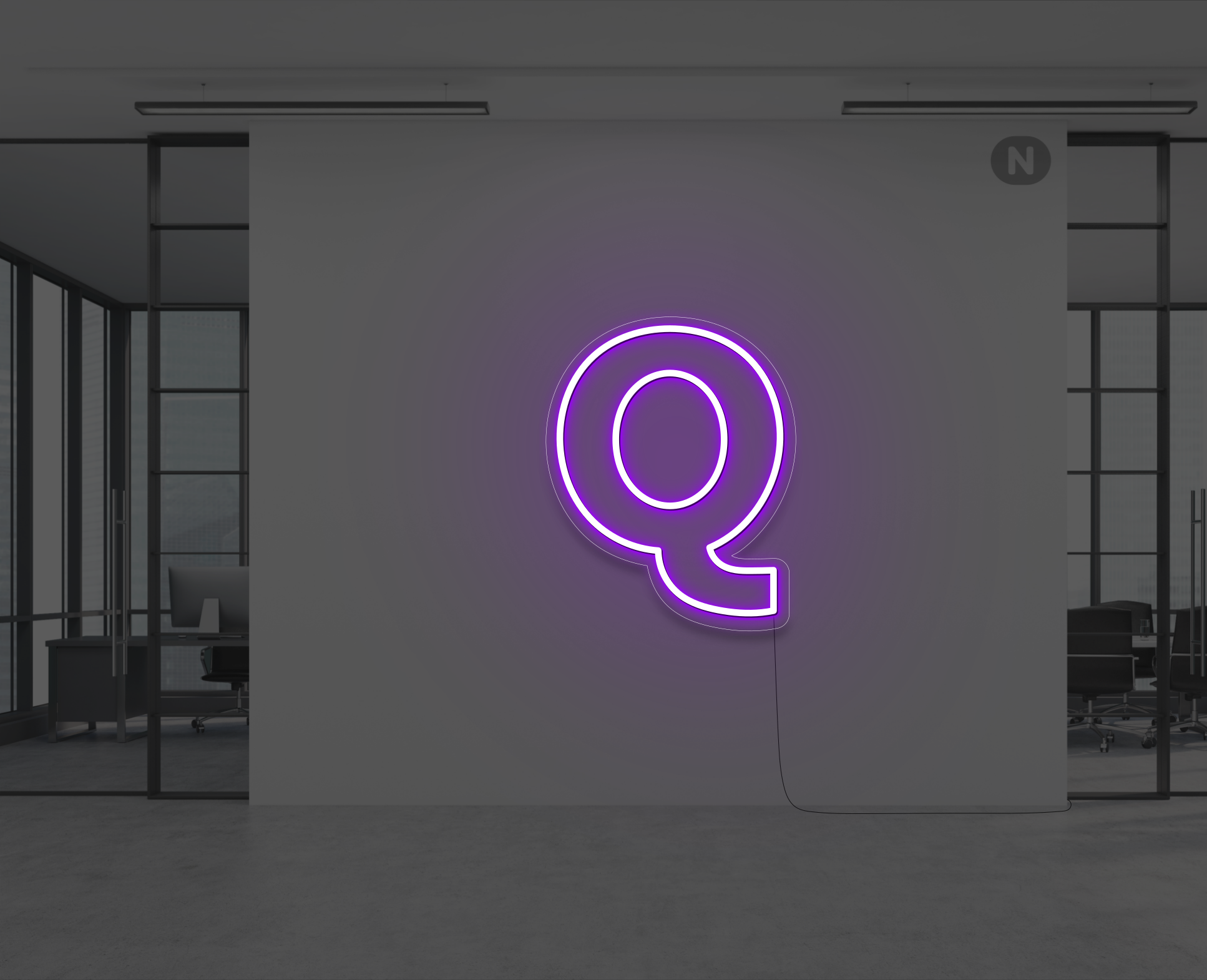 neon-buchstabe-q-lila