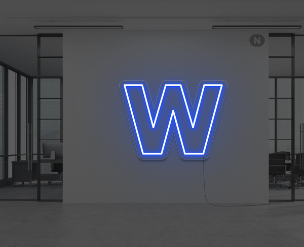 neon-buchstabe-w-blau