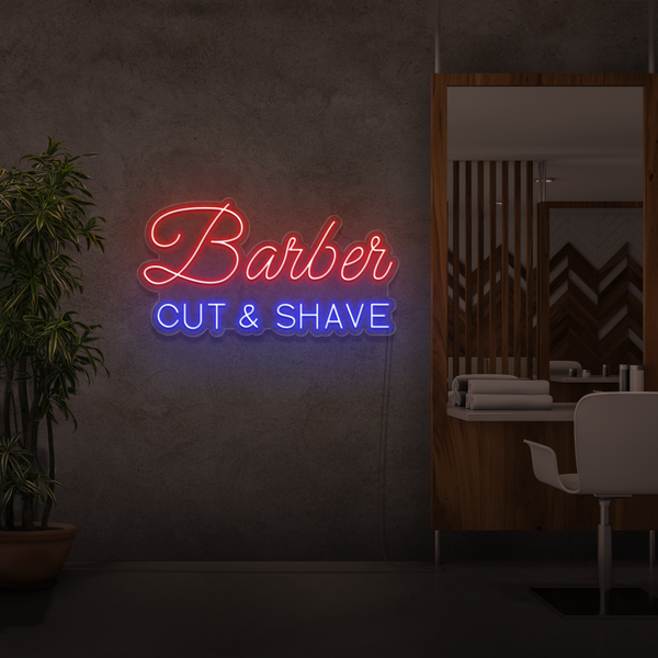 Neon Schild Barber Cut & Shave