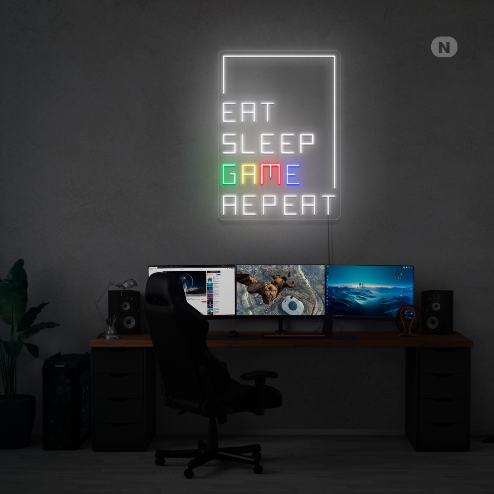 Neon Schild Eat Sleep Game Repeat