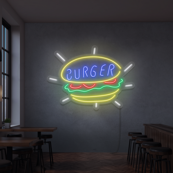 Neon Schild Burger