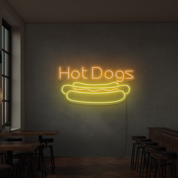 Neon Schild Hot Dogs