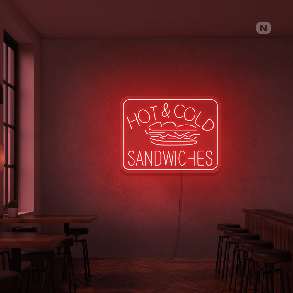 Neon Schild Hot & Cold Sandwiches