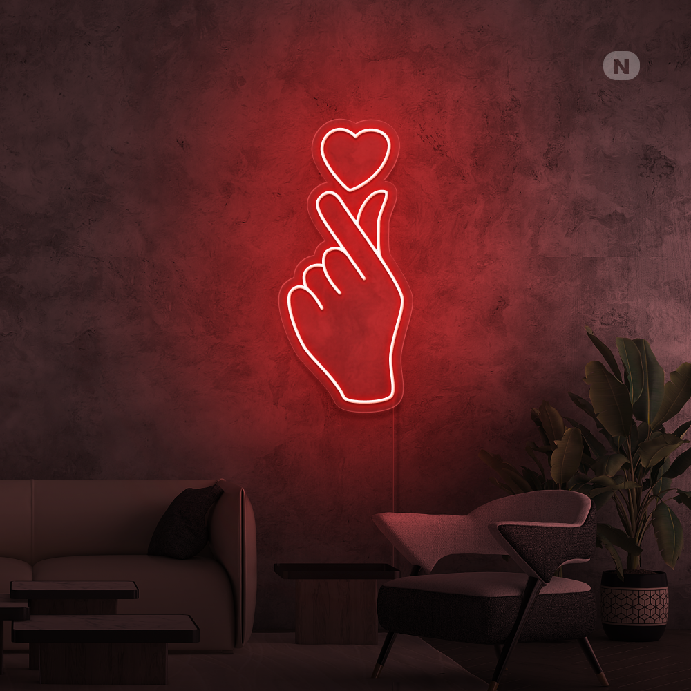 Neon Schild Liebe Hand