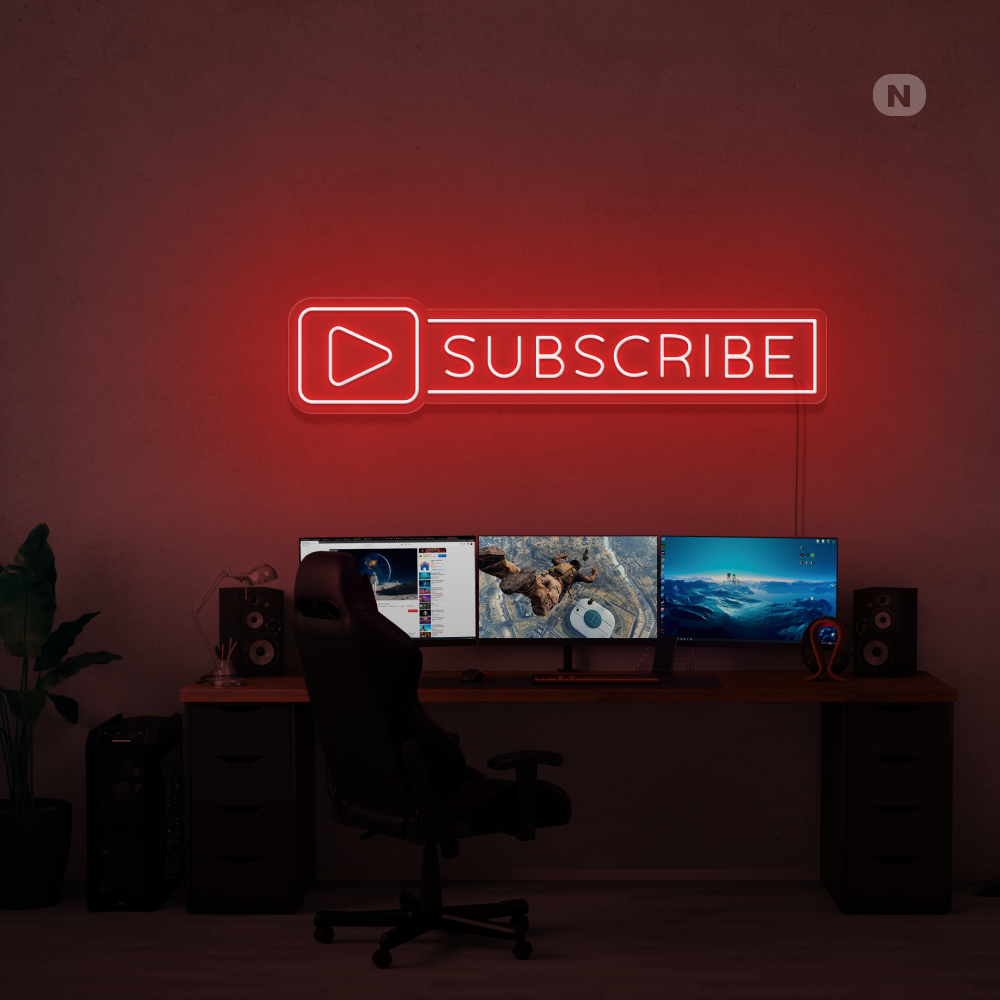 Neon Schild Subscribe