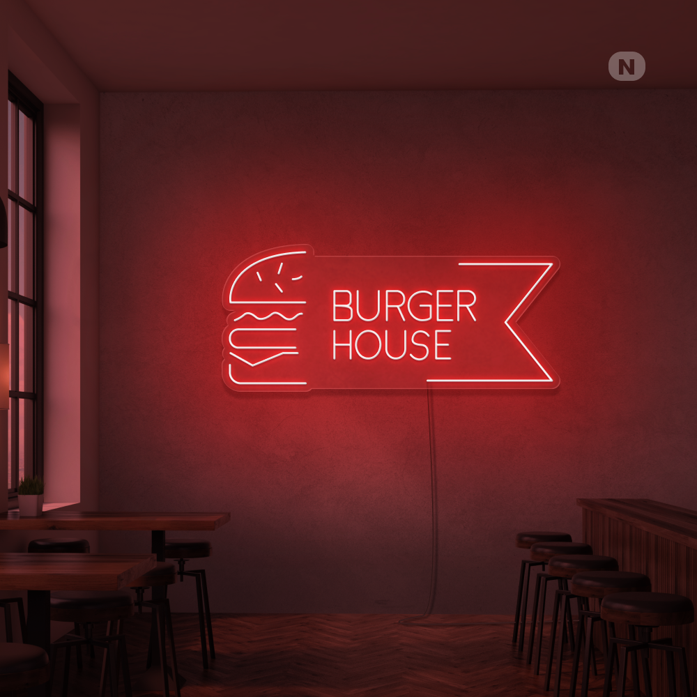 Neon Schild Burger House