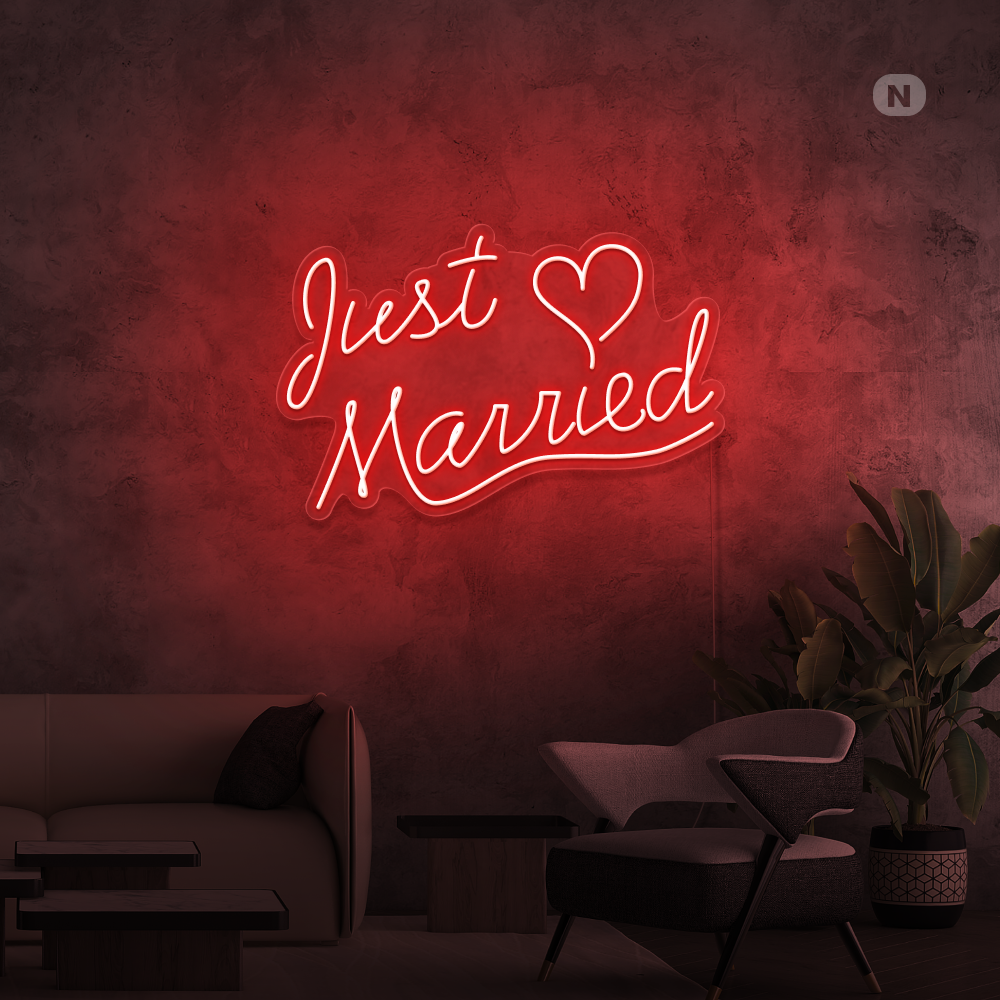 Neon Schild Just Married