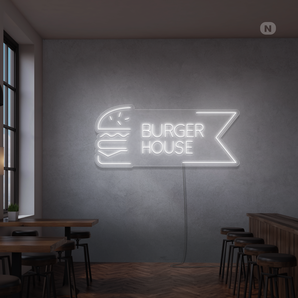 Neon Schild Burger House