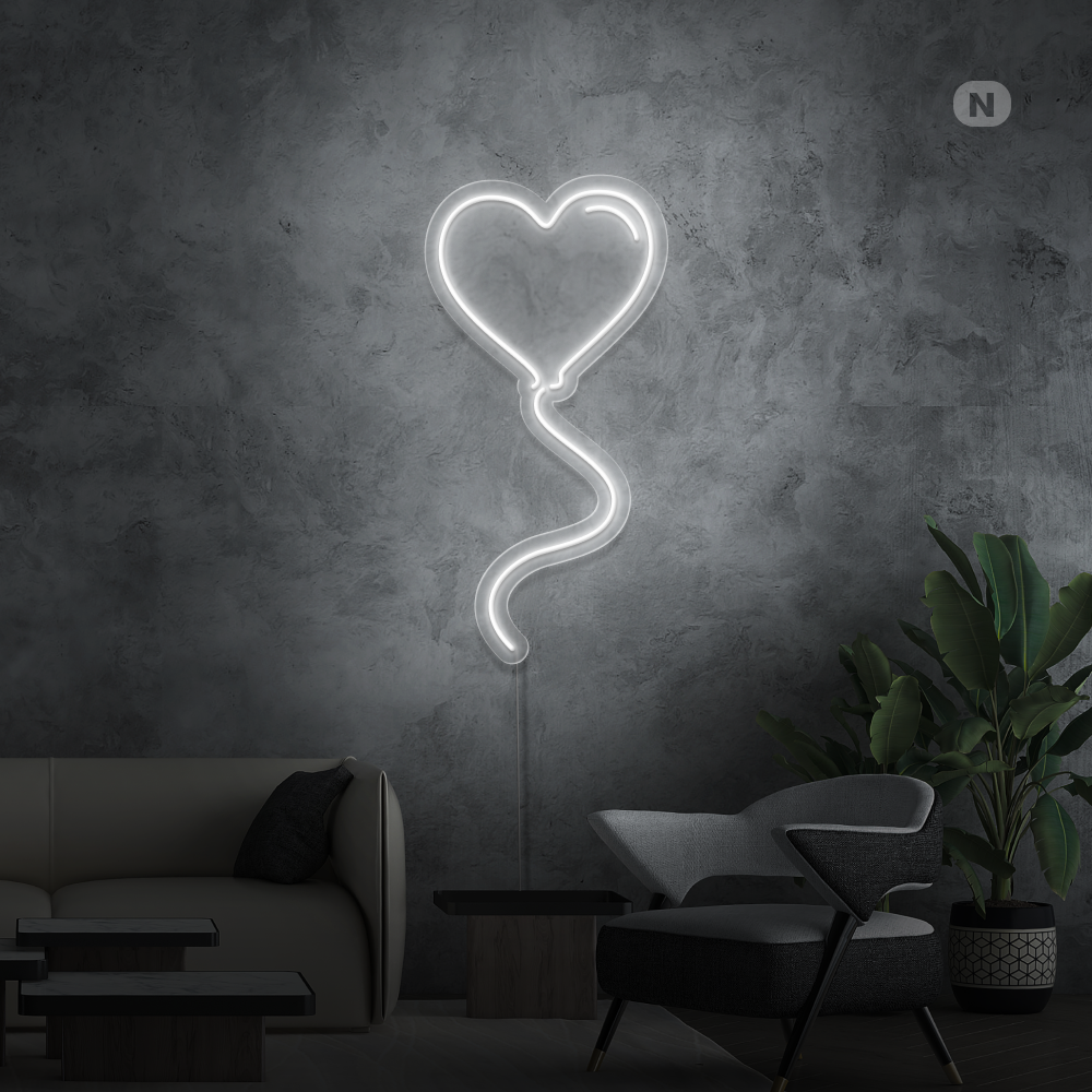 Neon Schild Liebesballon