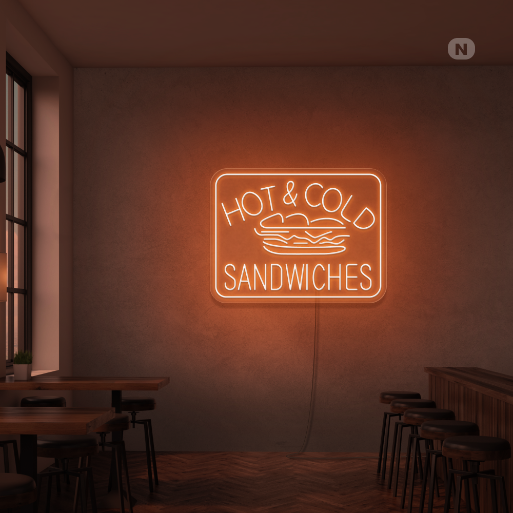 Neon Schild Hot & Cold Sandwiches