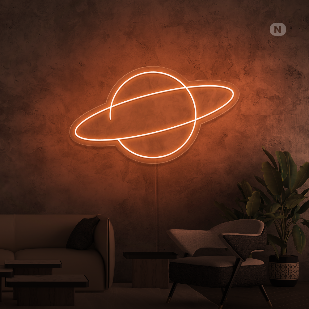 Neon Schild Planet