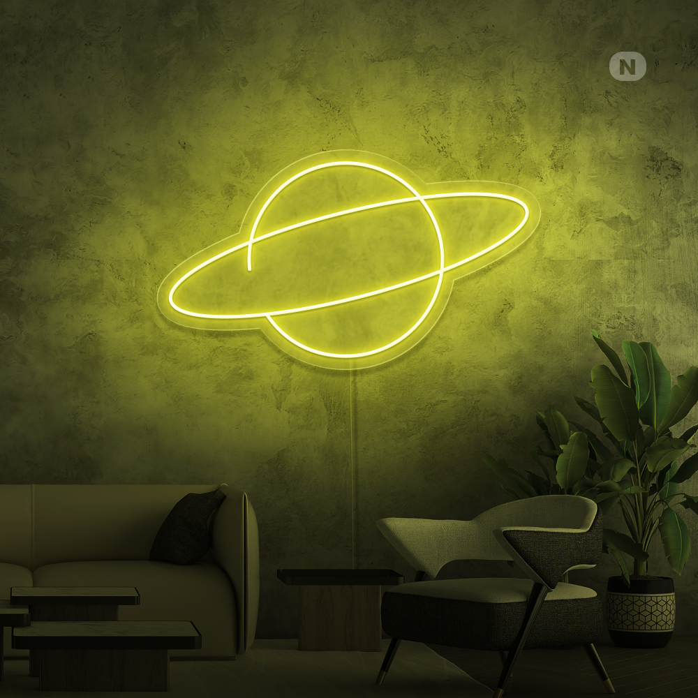 Neon Schild Planet