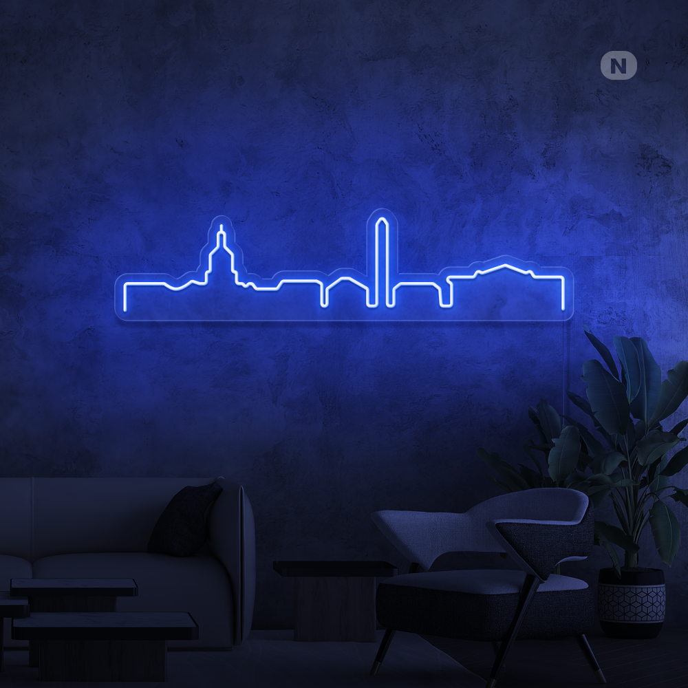 Neon Schild Skyline