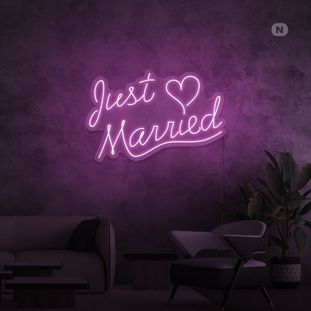 Neon Schild Just Married