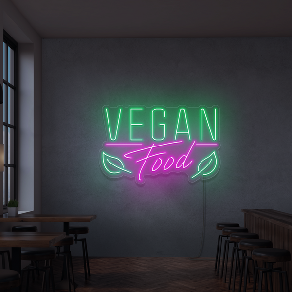 Neon Schild Vegan Food